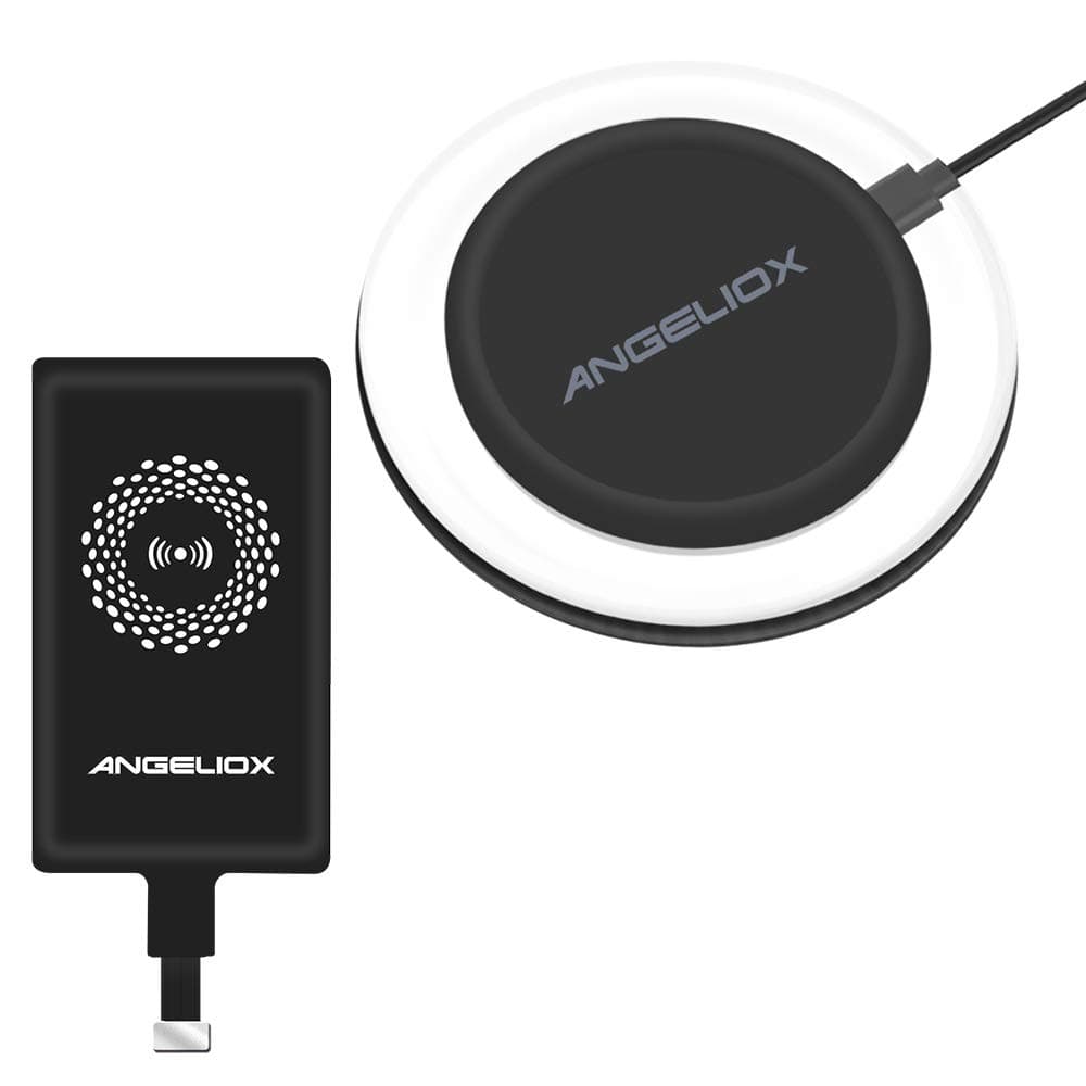 Wireless Charger Pad Charging Receiver Compatible with iPhone 7/7 Plus / 6/6 Plus / 6s / 5Se / 5s / 5c / 5(Wireless Charging Receiver Included)