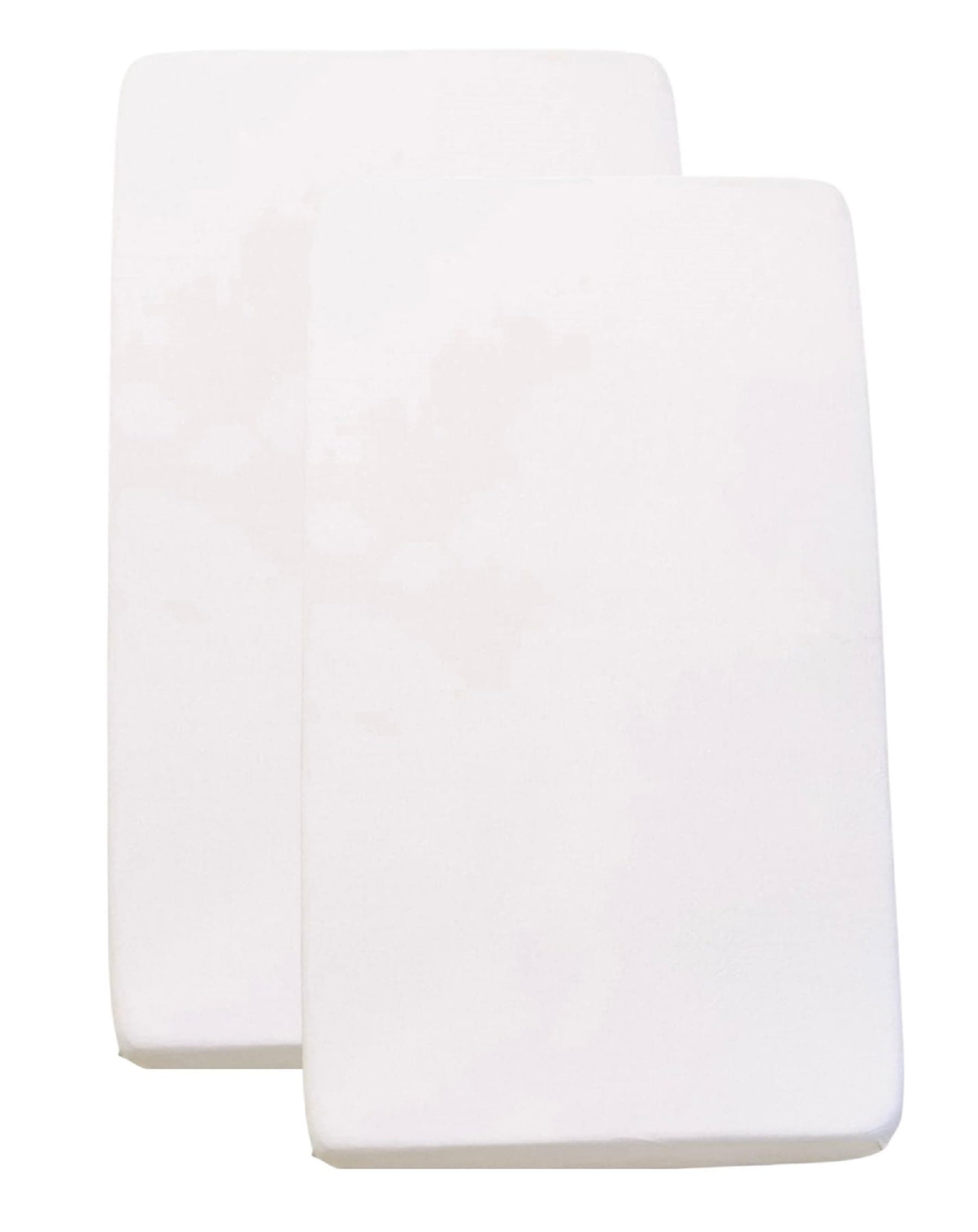 2 x Cot Bed Fitted Sheets 100% Cotton Very Soft (70 x 140 cm) (White)