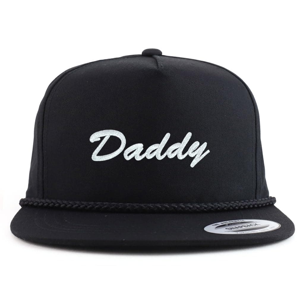 Daddy Embroidered 5 Panel Flatbill Braid Snapback Golf Cap