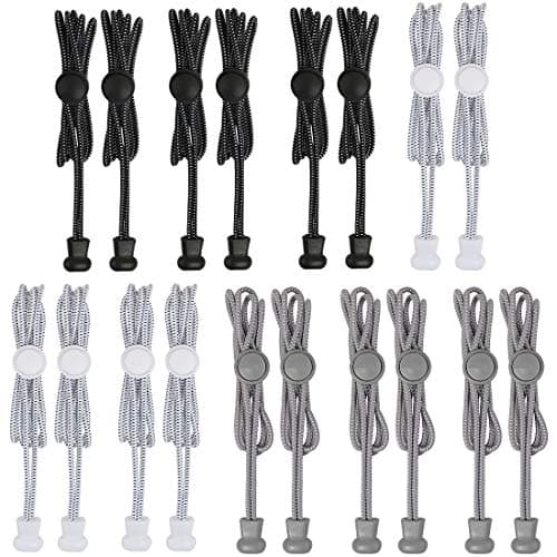 kilofly 9 Pack No Tie Sneaker Rubber Elastic Triathlon Quick Shoelace Adult Kid