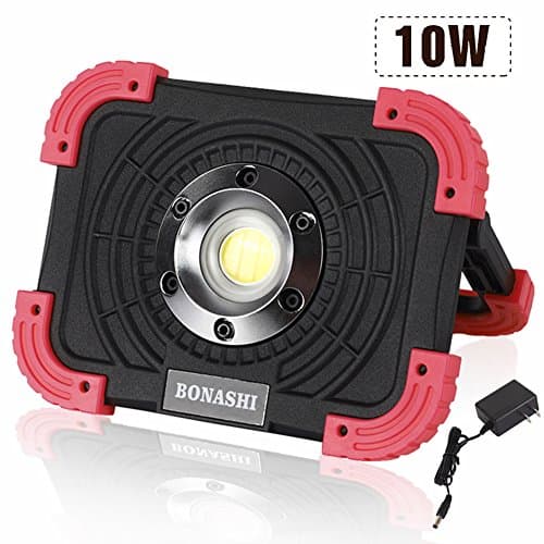 Bonashi Portable LED Work Light, Super Bright 10W Emergency Light,COB LED Flashlight with Aluminum Body, Rechargeable Outdoor Food Light, 4400 mAh Power Bank for Walking, Hiking, Workshop