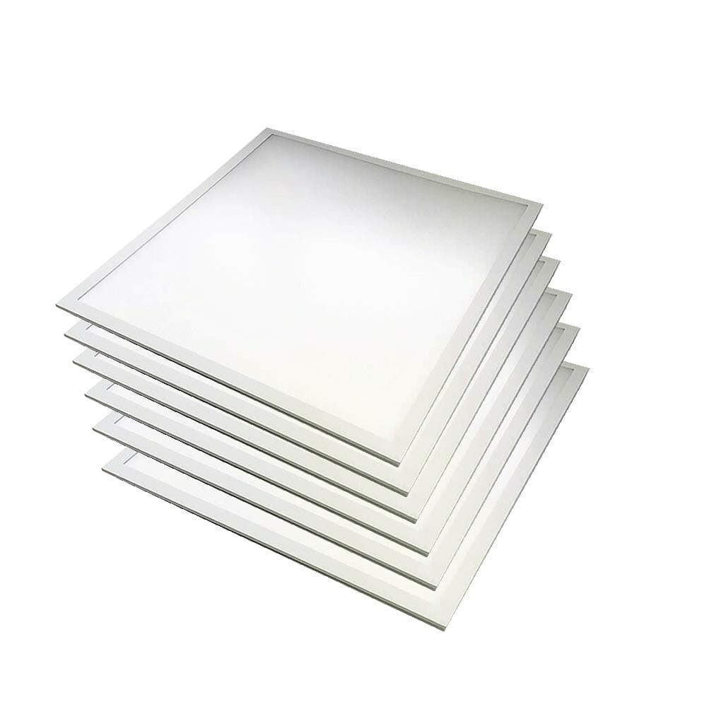 48W LED Panel Light 600 x 600, 6500K Cool White Ultra Bright Square LED Ceiling Tiles, (Energy Class A++) (6 Pack)