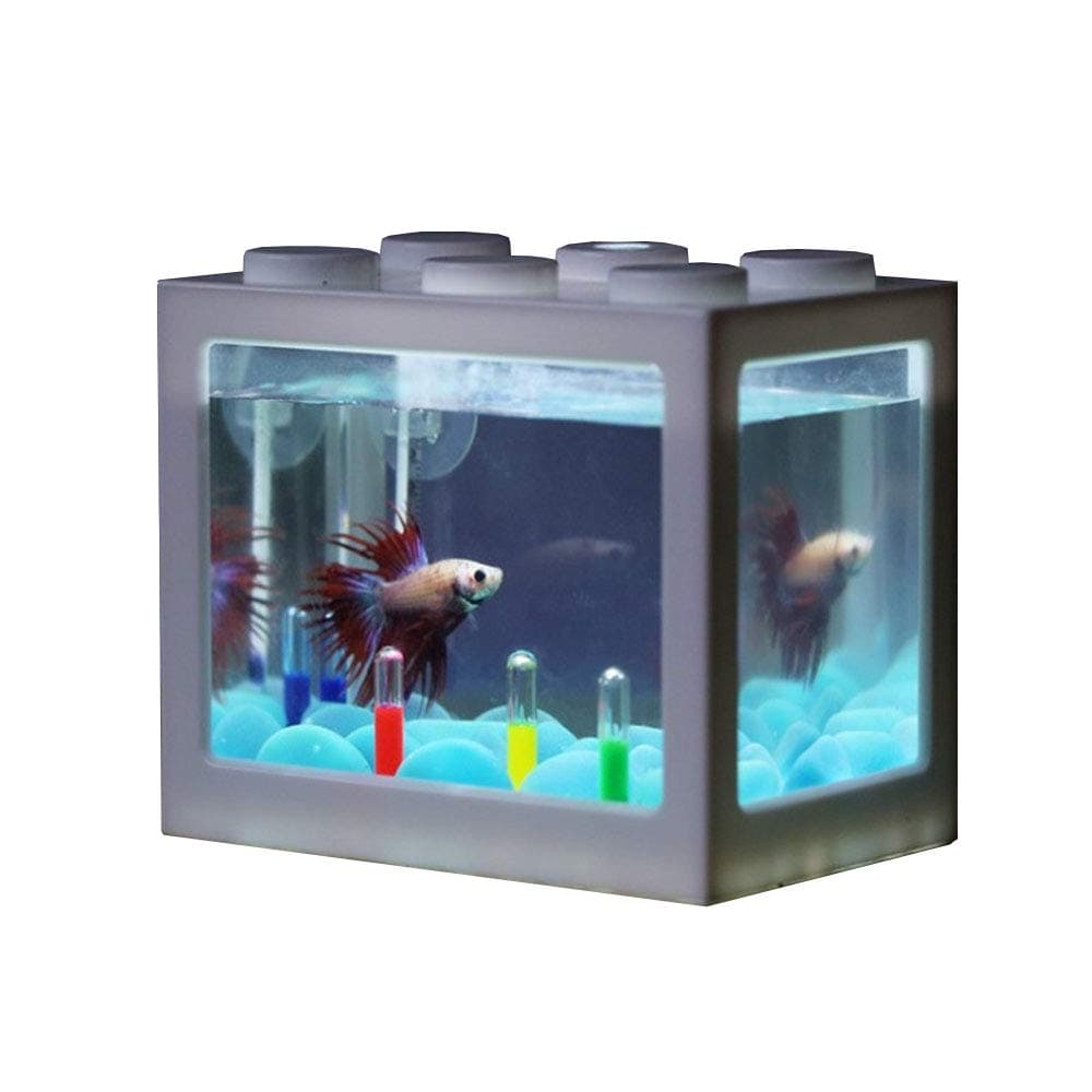 Artificial Mini Aquarium Fish Tank, Office Table Decoration Ocean Micro-Landscape Box Miniature Pet Box