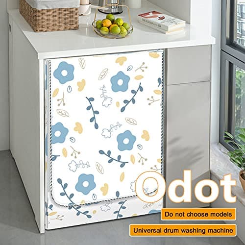 Odot Washer Dustproof Cover Front Load, Washing Machine Dryer Protector Sunscreen Waterproof Tumble Dryer Case Protective Cover for Most Front Loadi (new year,S-capacity 4~7.5kg)