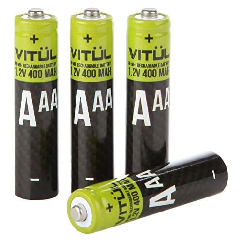 Vitul AAA Rechargeable Batteries, Ni-MH, 4-Pack