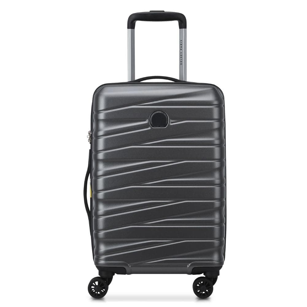 Tiphanie 55 cms Small Cabin Polycarbonate Hardsided 8 Wheels Spinner and Expandable Luggage/Suitcase/Trolley Bag for Travel with TSA Lock- Graphite Black