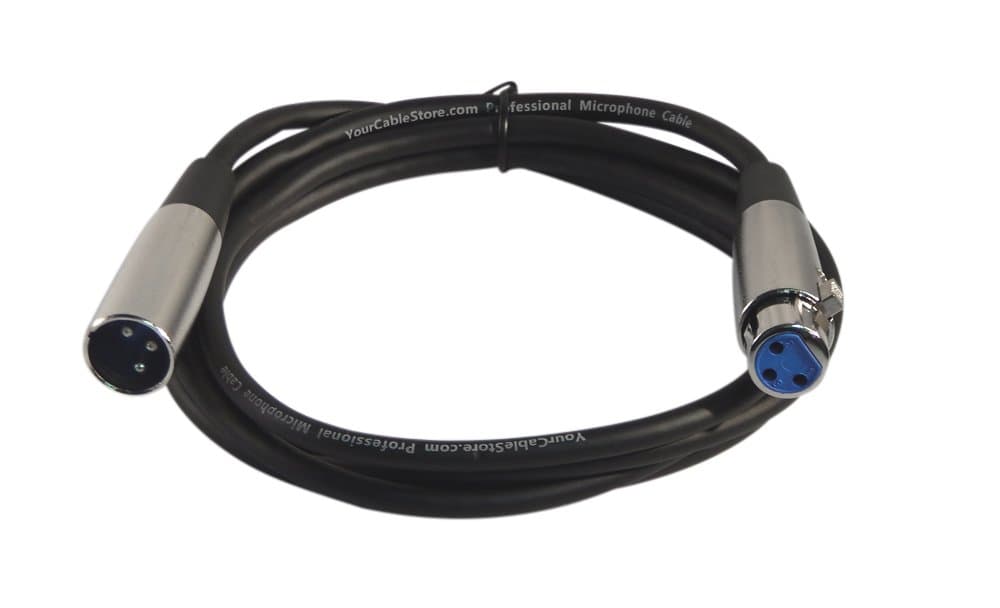Your Cable Store XLR 3 Pin Microphone Cable (6 feet)-Black