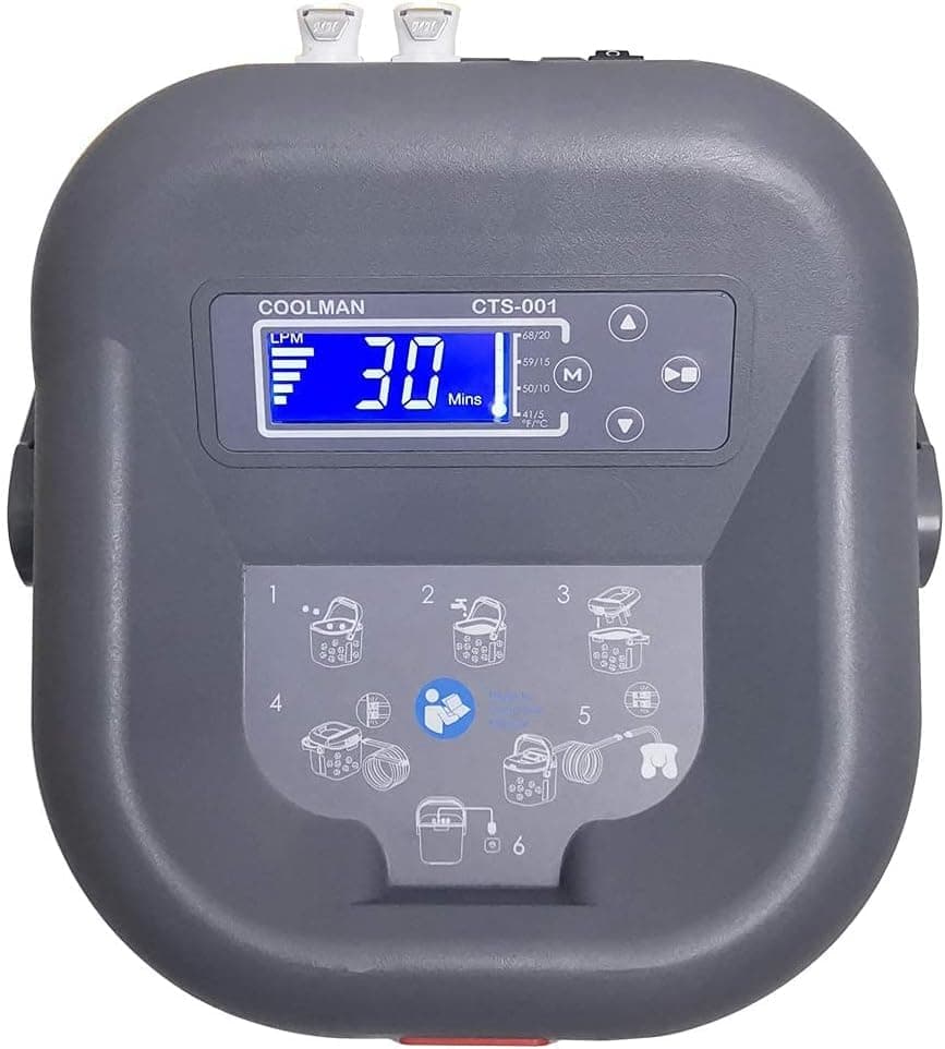 COOLMAN Cold Therapy System, Therapy Ice Machine After Knee Surgery, Including Extra Backup Connector and Flexible Universal Pad Suitable for Knee, Shoulder, Ankle, Cervical, Back, Leg and Hip