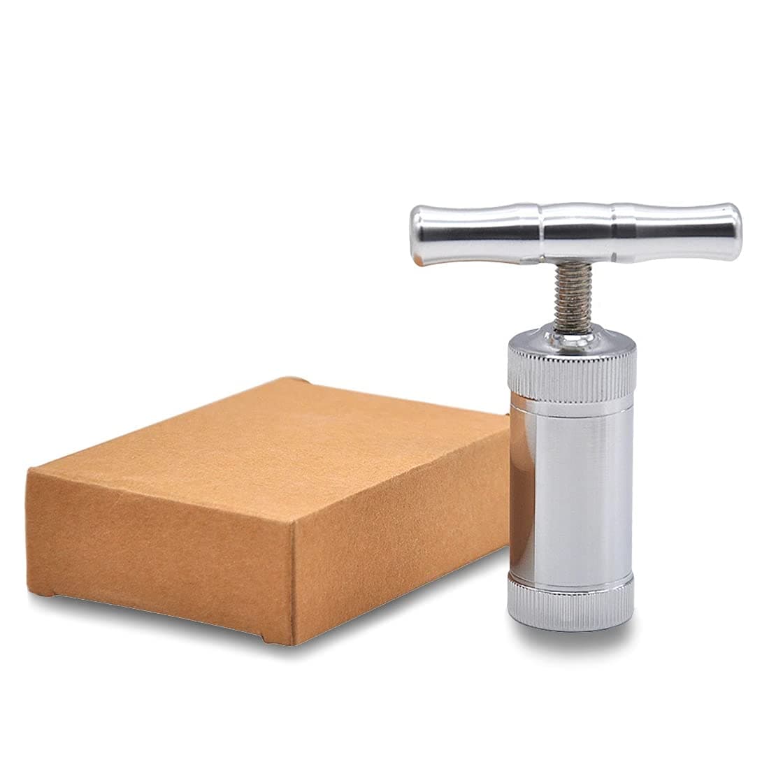 Tech-L Stainless Steel Pollen Press T Press Handle Tool Heavy Duty Durable Anodized Spice Pollen (Silver)