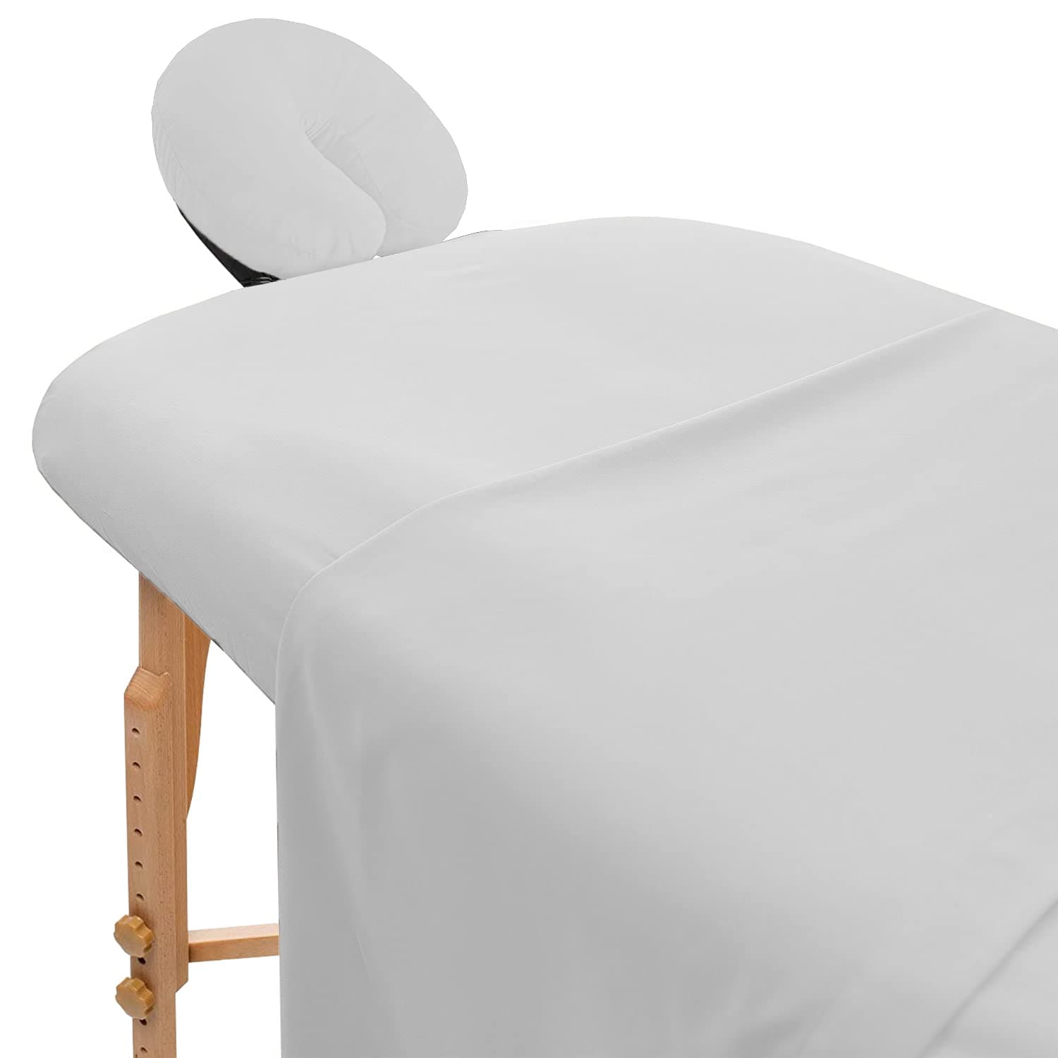 AVALON CAREMassage Table Sheets Sets 3 Pcs 100% Cotton Flannel Massage Sheet Sets - Includes Massage Table Cover Fitted Sheet, Flat Sheet & Face Cover Soft & Smooth Massage bed cover - White