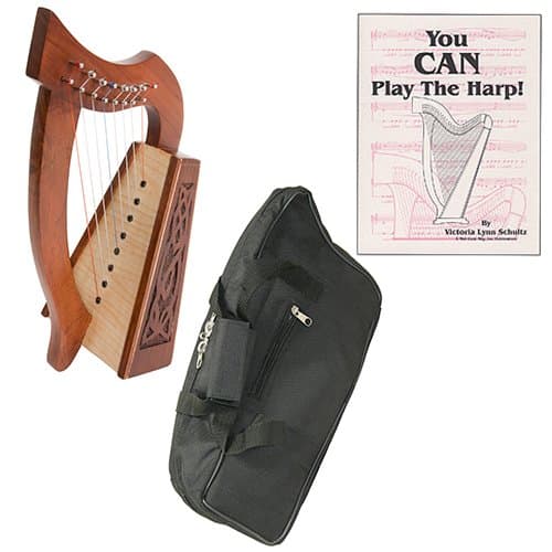 Roosebeck Lily Harp 8-String Knotwork Deluxe Package w/Gig Bag, and Harp Instruction Book