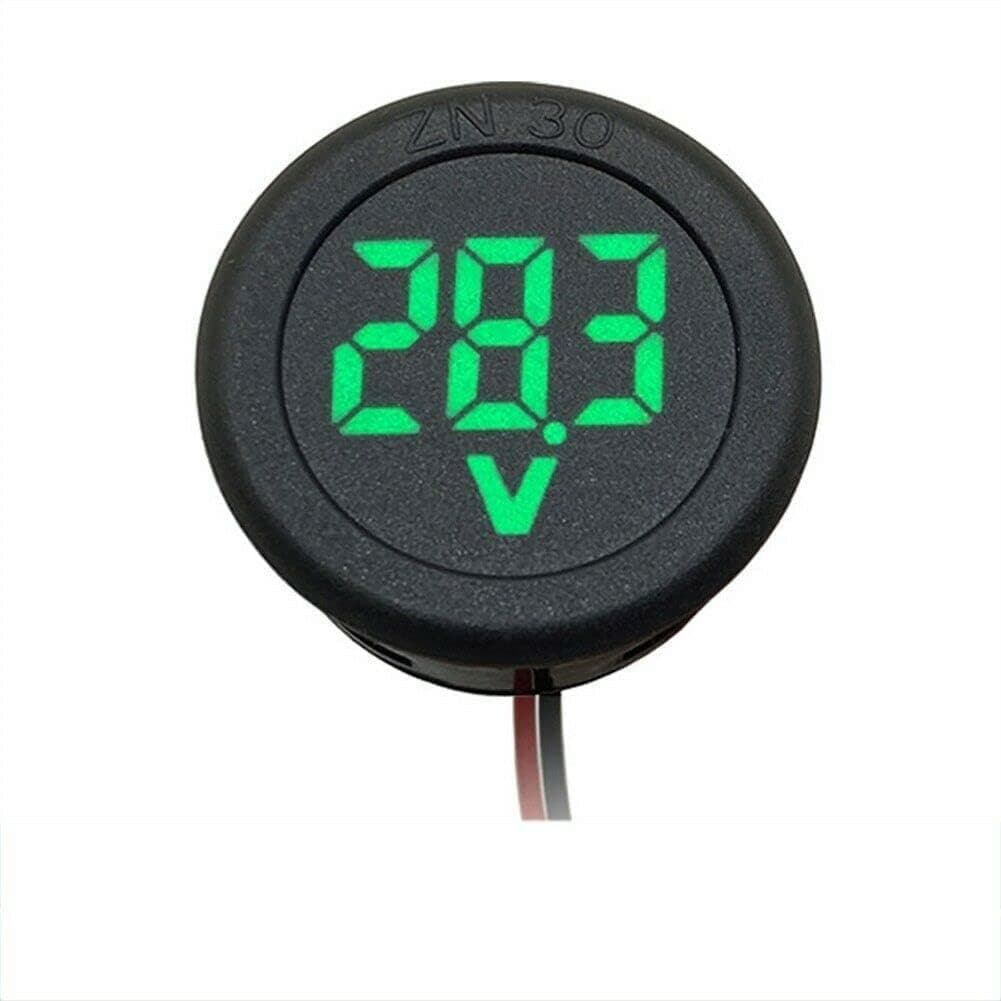 - amiciSense DC 5~100V Voltmeter, 3-Digit LED Digital Display Voltage Detector for Bike Battery Voltage Monitoring, Black