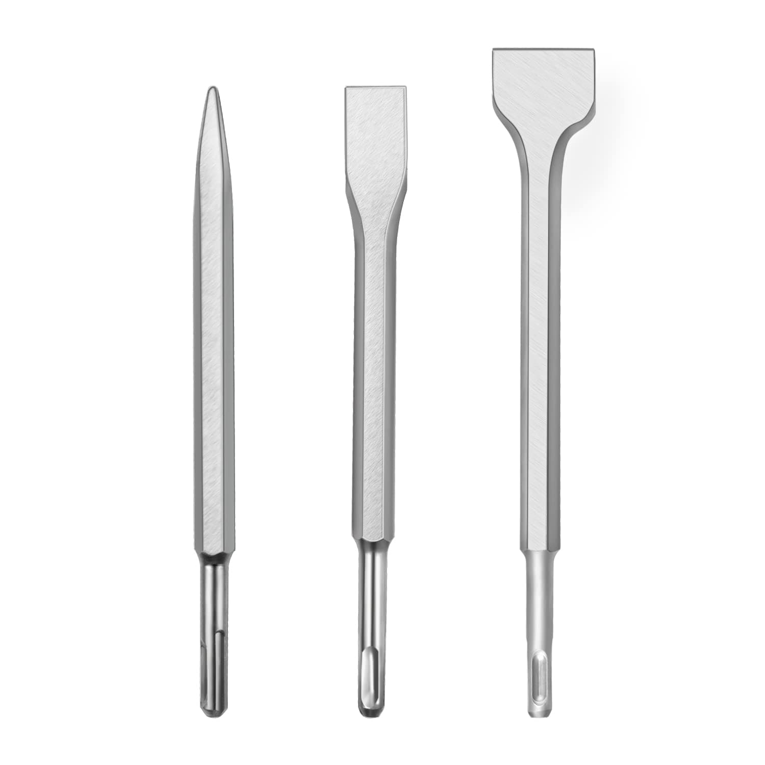 SDS-Plus Hammer Drill Chisel Set, Rotary Hammer Bits Set,3PCS Including Point Chisel, Flat Chisel, Cranked Chisels with Carry Case