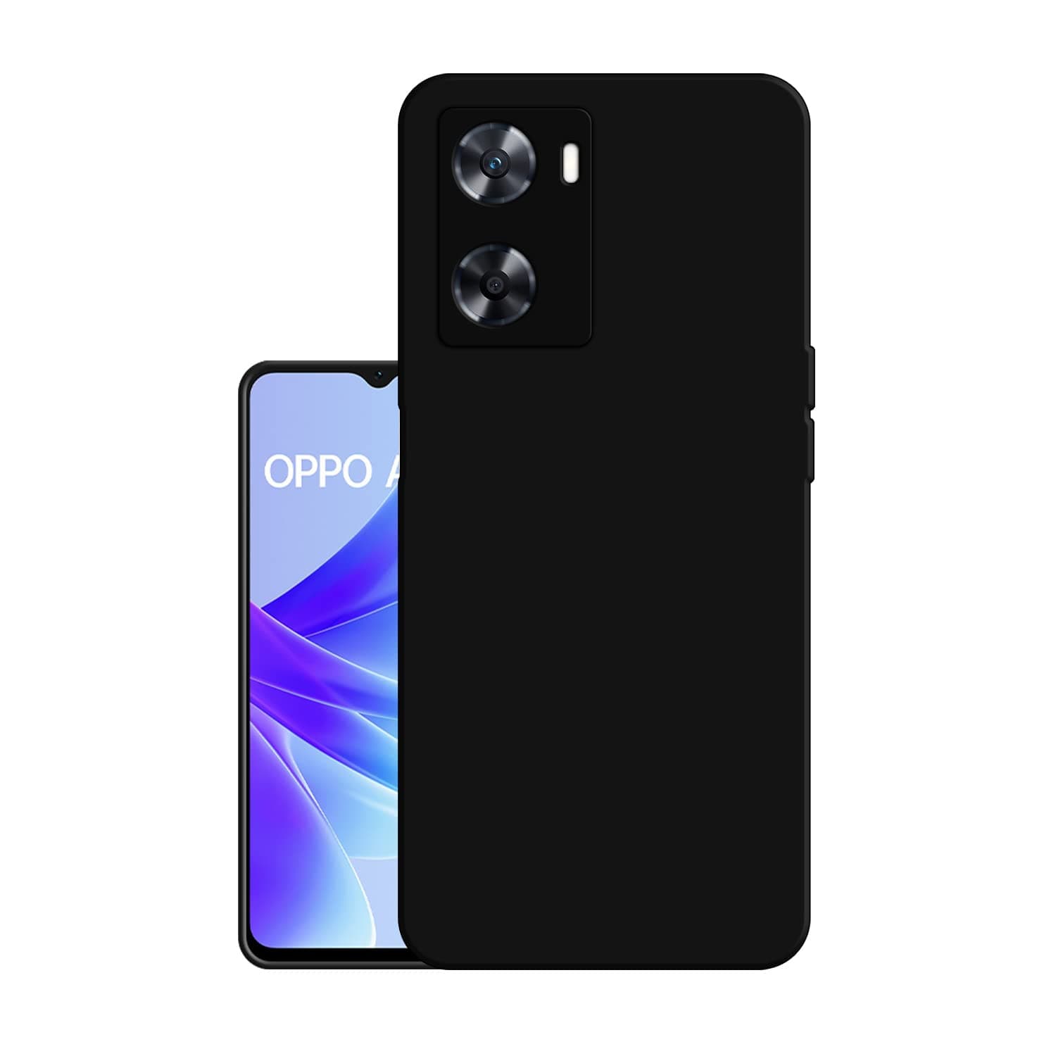 Exclusive Matte Finish Soft Rubber Back Case Cover for Oppo A77s - Black