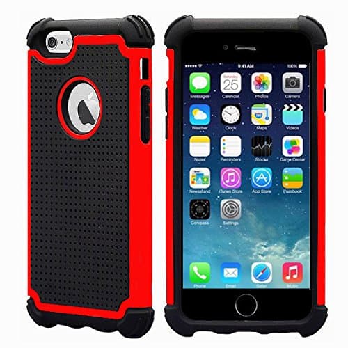 Iphone 6 Plus Case, Iphone 6s Plus Case, [2015 Newest Released] Iphone 6 Plus, Iphone 6s Plus (5.5-inch) Super Heavy Duty Multilayer "Shock-resistant" "Scratch-proof" Bumper Case [Invincible Armor] Inner Layer Armor Super Soft Reduce Impact Force Outer Layer Armor Like Diamond Shield Maximum Protection for Your Phone From All Kind of Damage (2015 Newest Released) "Best Iphone Protector in the World" (Green Packaging Save Environment Save Our Future) *Maximum Protection in the World* Red IA6P-003