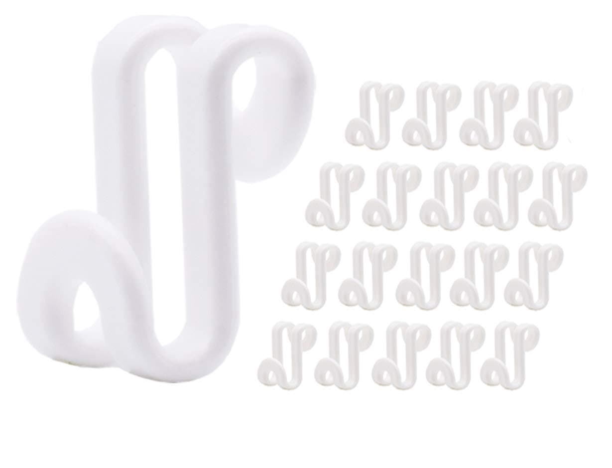 60 Pcs Clothes Hanger Connector Hooks, Mini Cascading Hanger Hooks for Velvet Huggable Hangers, Wooden Hangers, Heavy Duty Space Saving for Closet (White,60)