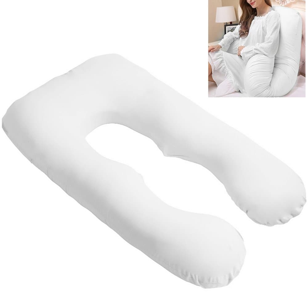 9ft U Pillow Case Maternity Full Body Support Pregnancy Pillow Cover Ultimate Support U Shaped Pillow for Sleeping (No Pillow Filler) (White)