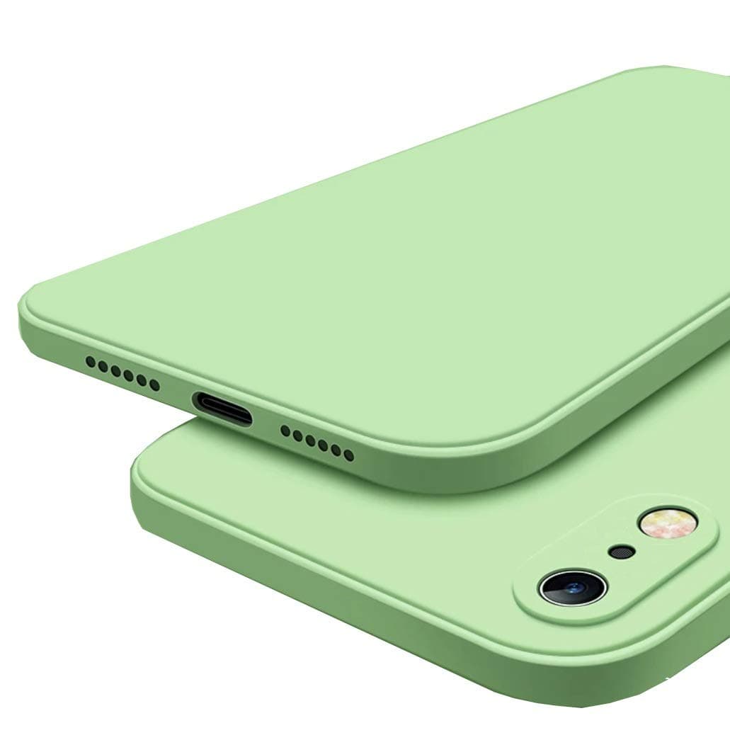 MOBITUSSION Liquid Silicone Microfiber Lining with Camera Protection Back Cover Compatible for iPhone XR (Light Green)