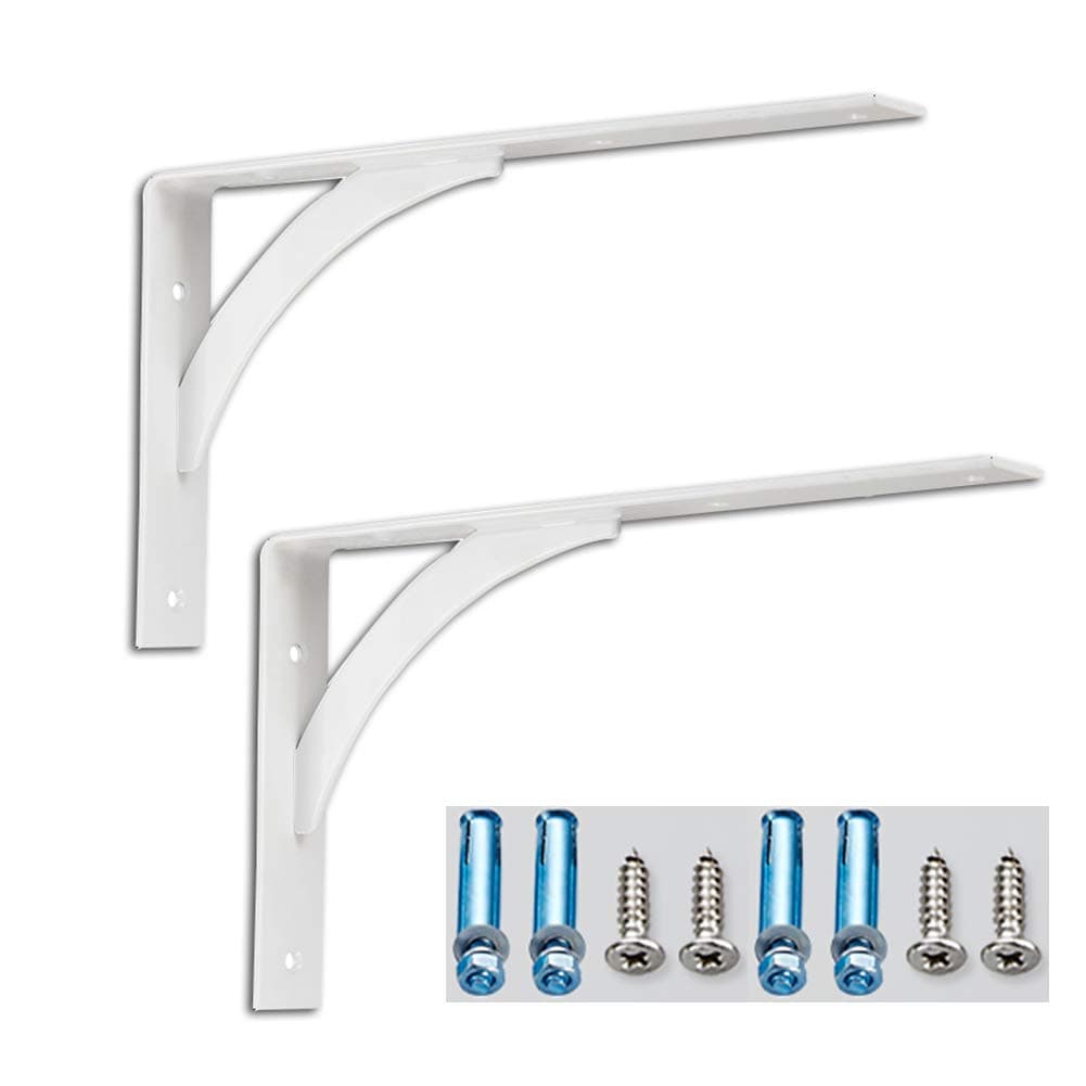 YFSS Wall Mounted Shelve Brackets,Triangle Shelf Bracket,Heavy Duty Solid Bench Table Support, Cold Rolled Steel,Bearing Weight 250kg(2pcs,with Screws)