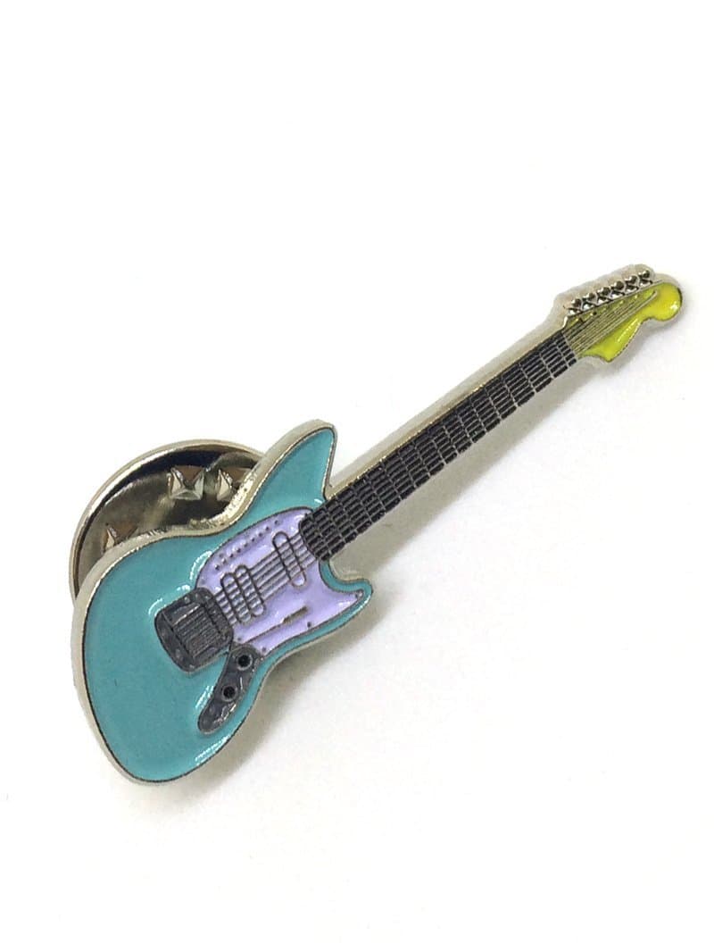 Sonic Blue Offset Guitar Pin Badge