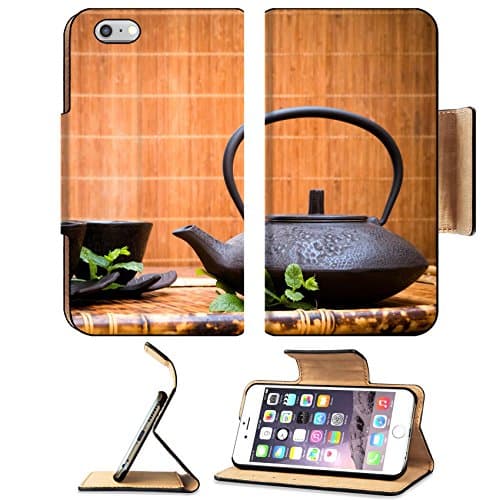 MSD Premium Apple iPhone 6 Plus iPhone 6S Plus Flip Pu Leather Wallet Case Moroccan mint tea pot cup and leaves Image ID 24906882