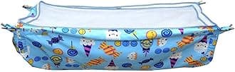 CUTEABLY Soft Cloth Baby Swing, Cradle Cover, Ghodiyu, Khoya, Palana, Hammock with Mosquito Net (Blue, Heavy Cotton)
