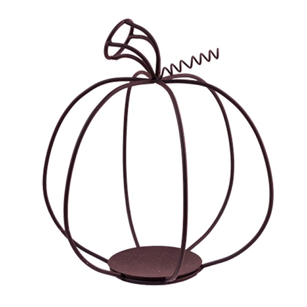 Large Metal Pumpkin, 8, Black & Copper