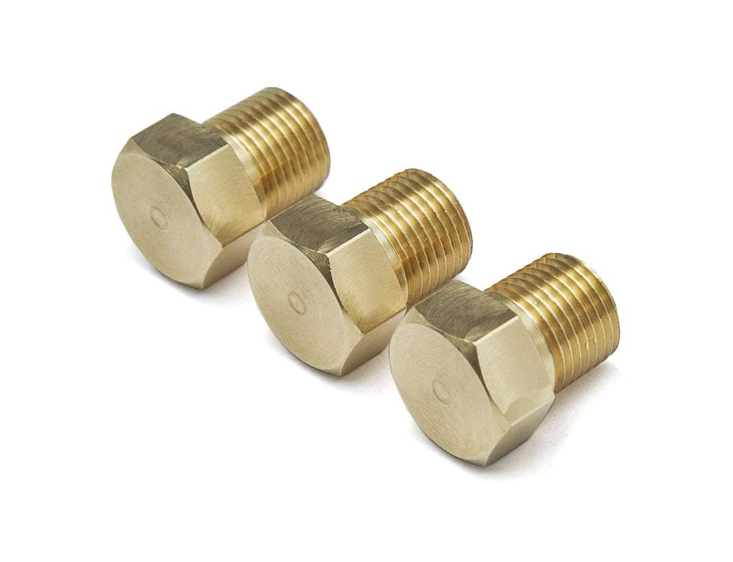 PrecisionGeek 1/8" NPT Brass Internal Hexagonal Blanking Plug - Set of 3 pcs