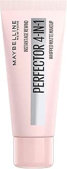 Maybelline New York 4-in-1 Make Up with Concealer, BB Cream, Powder & Primer, for a Perfect Complexion, Foundation with Light Coverage, Instant Perfector Mat, No. 035 Natural Medium, 30 ml