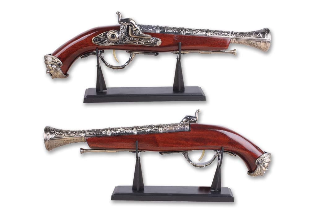 17" Decoration Plastic Flintlock Gun Model with Plastic Display Stand - Non-Firing Replica 126662