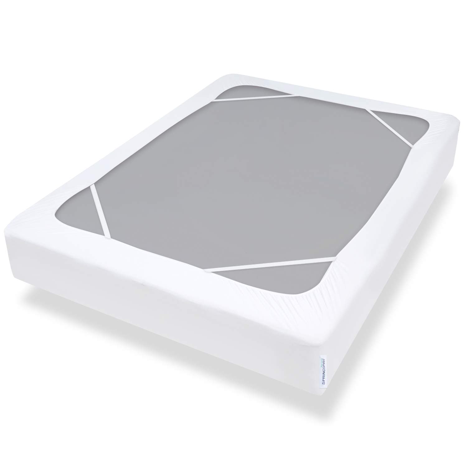 Box Spring Cover Queen Size with Smooth and Elastic Woven Material, Wrinkle & Fading Resistant, Washable, Dustproof, White