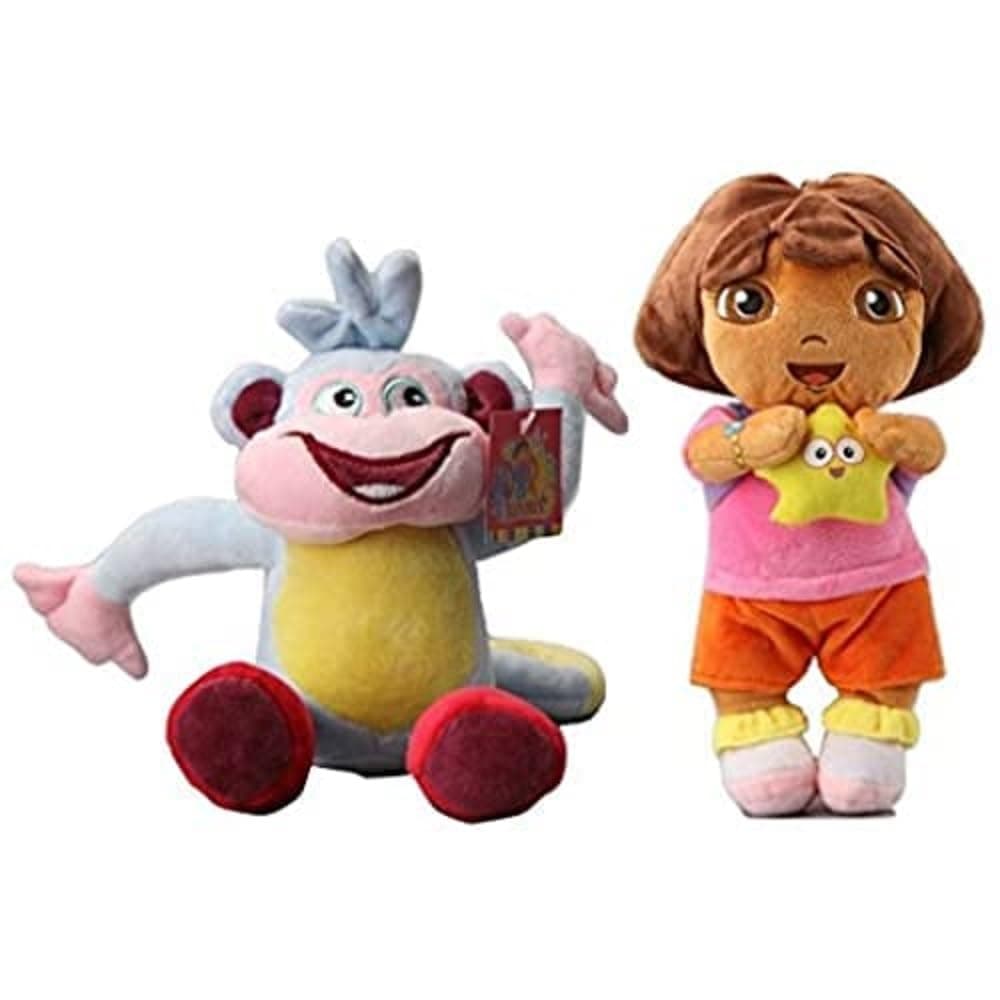 10 Inch 2pcs/Set Dora and Boots Monkey Plush Dora Boots Stuffed Doll Figure Soft Anime Collection