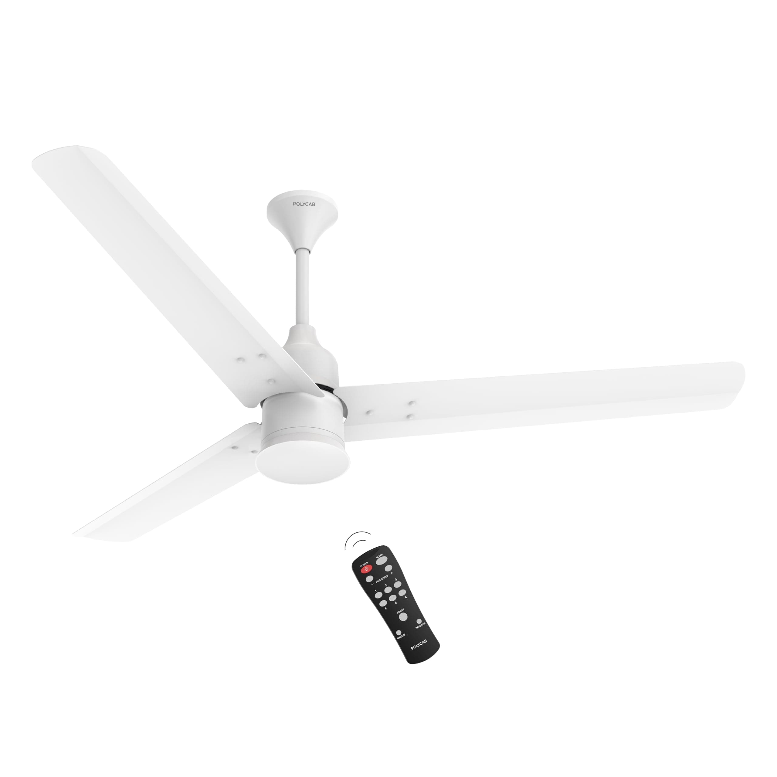 Polycab Silencio Mini 900mm 5-Star Advanced BLDC, Remote Ceiling fan for home | High Air Delivery, 25 Speed Setting, Sleep Mode, Reverse Mode, Free Installation | 3+1 Years Warranty【Matt Satin White】