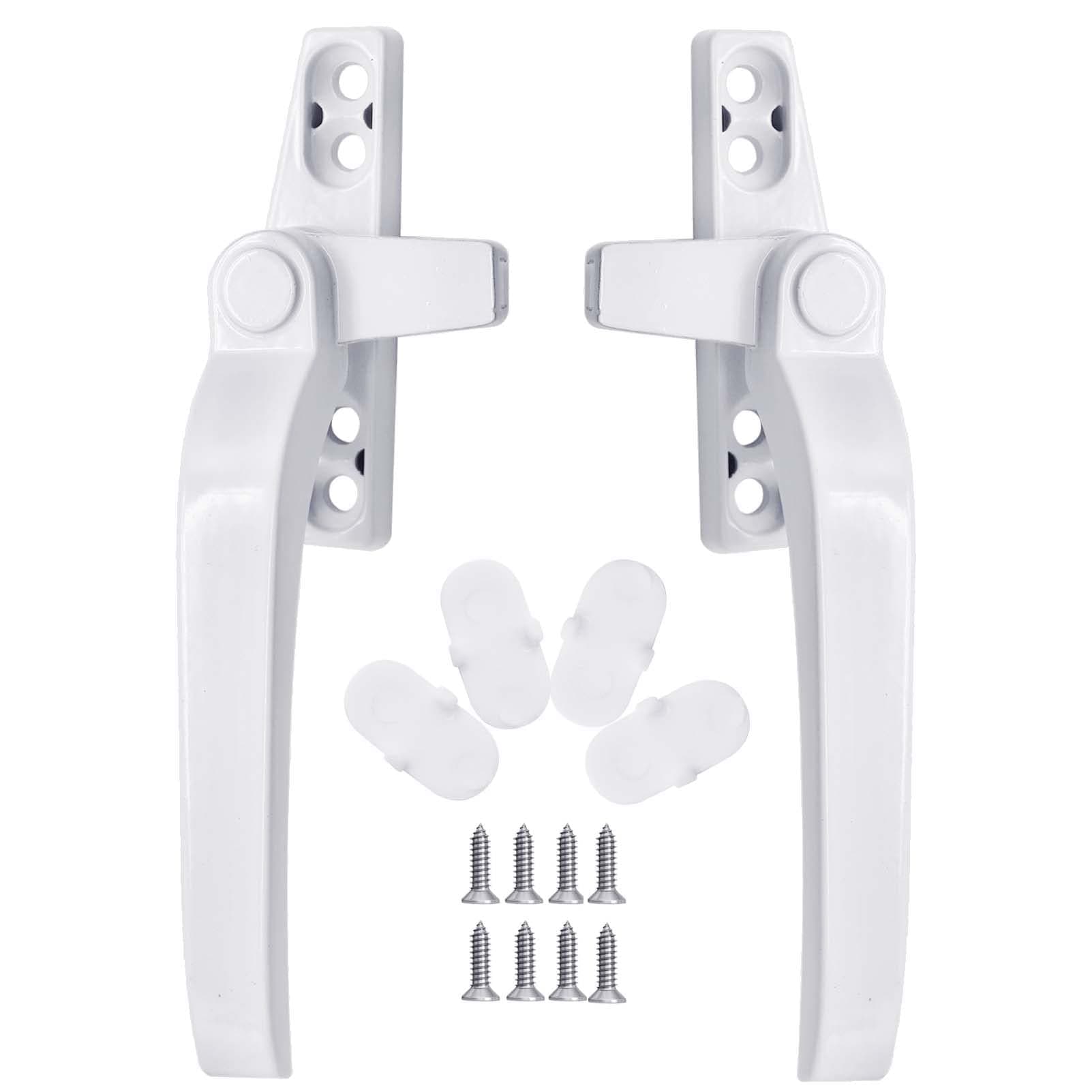 Universal Window Handles, 2 PCS Right/Left Hand Replacement, White Aluminum Handles for UPVC Windows