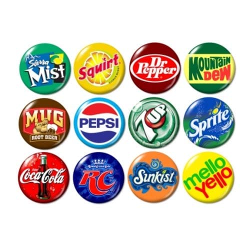 Soda Pop Buttons Pins (set #1)