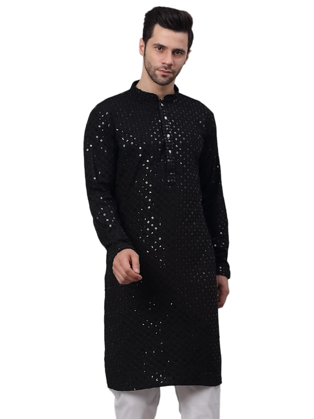 Jompers Men's Chikankari Embroidered and Sequence Kurtas