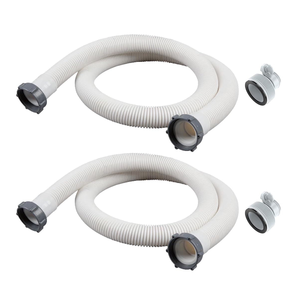 2 Pack Pool Hoses for Above Ground Pools 59"x1.5" With 2 Type B Hose Adapters - Pool Pump Hose Accessories - Above Ground Pool Hose Replacement - Pool Pump Hoses for Above Ground Pools