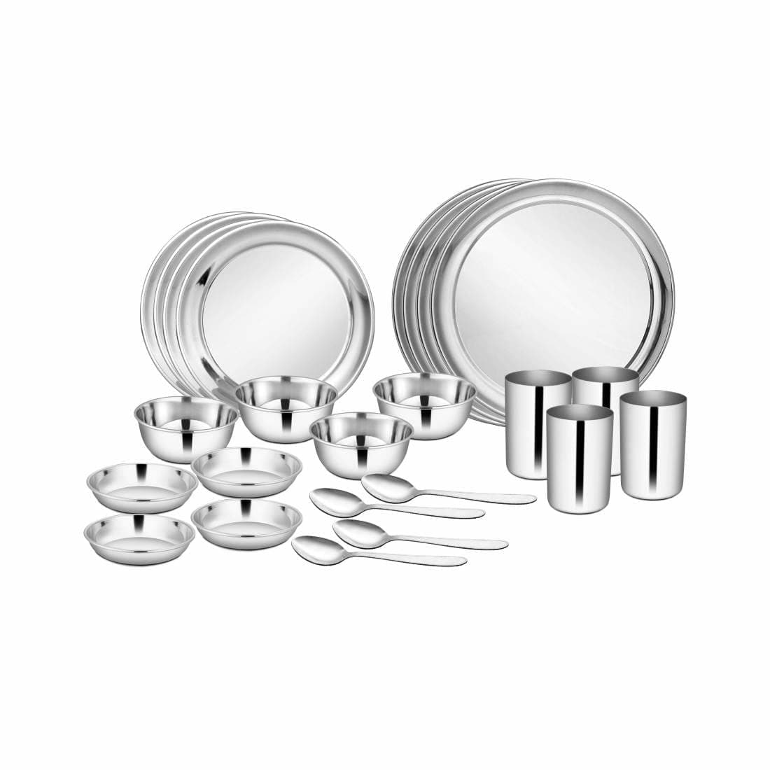 solid Stainless Steel Shagun Dinner Set (24 Pcs Set)