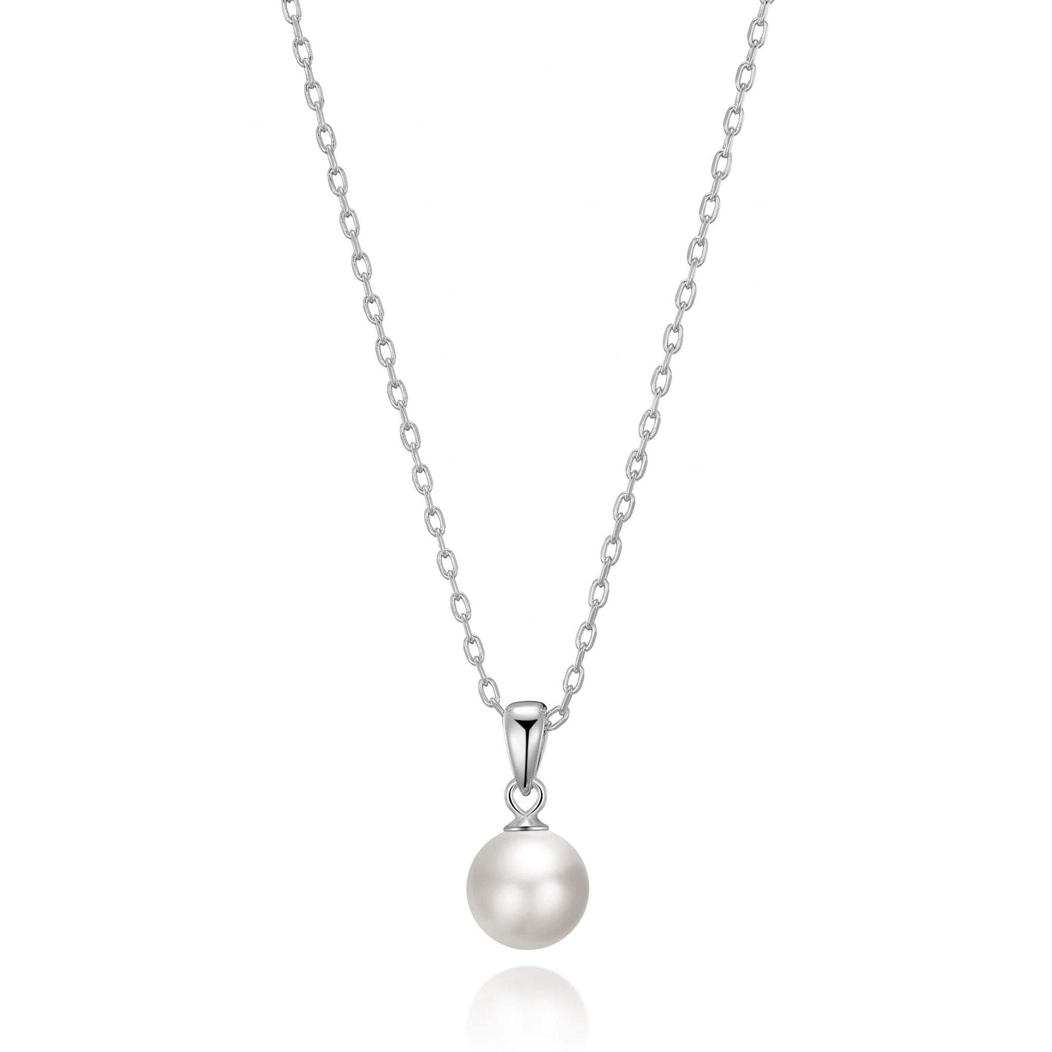 Sterling Silver White Shell Pearl Necklace