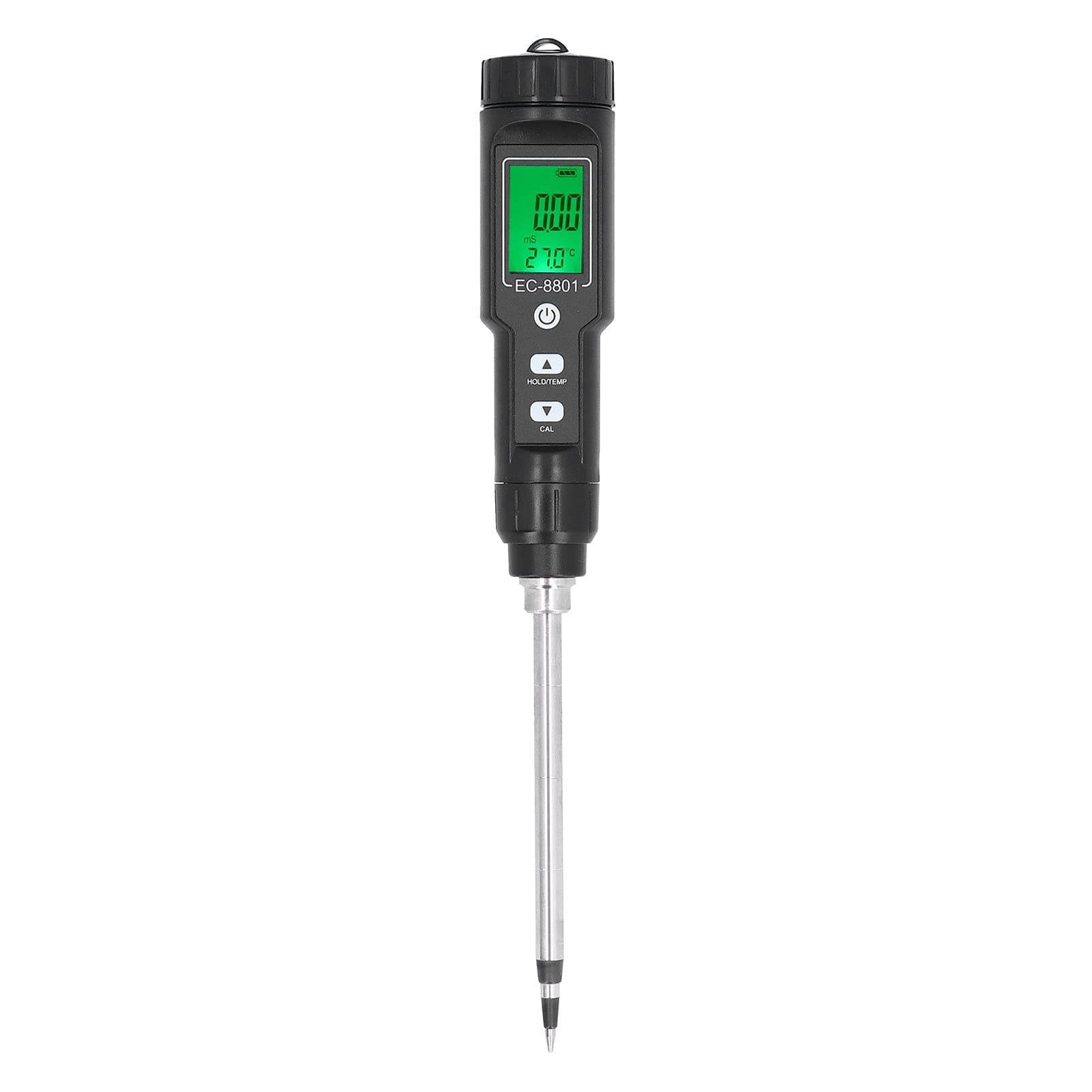 2 in 1 Soil Tester, Digital EC Temperature Meter with Detachable Probe, Portable Soil Meter for Greenhouse Horticultural Planting