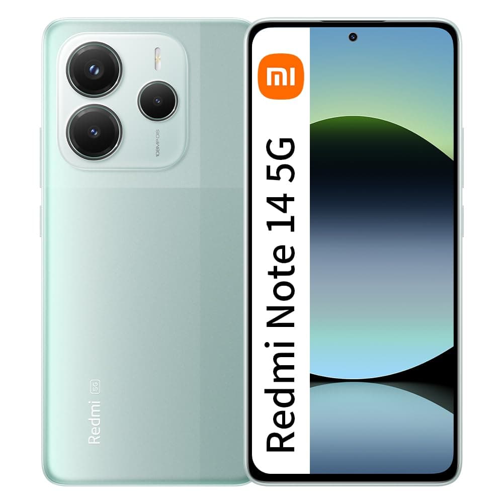 Redmi Note 14 5G + LTE (for Tmobile Mint Tello Global) (256GB + 8GB) 6.67" NFC 120Hz 108MP AI Triple Cam Unlocked Model 24094RAD4G Dual Sim (Coral Green)