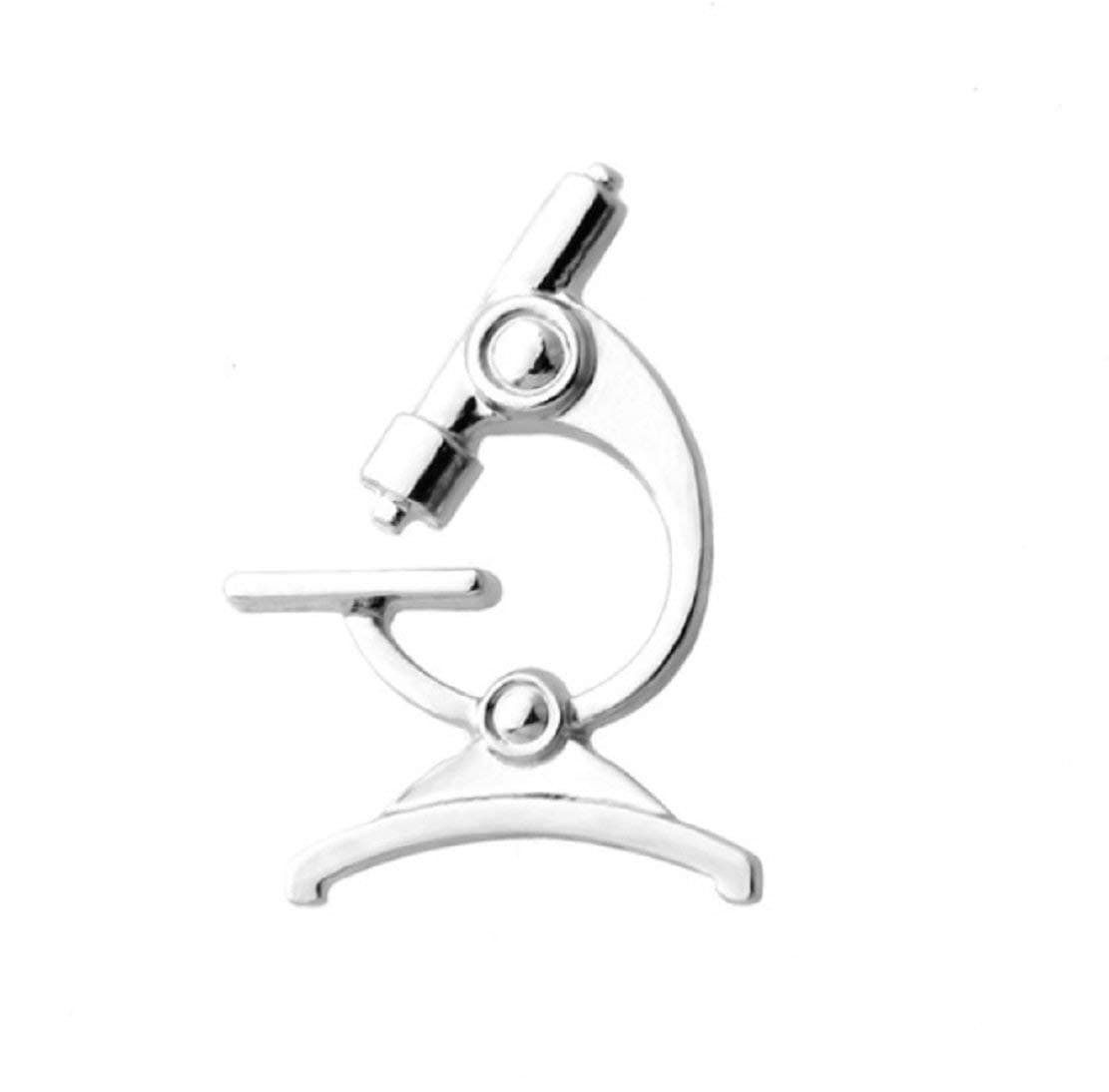 PATHOLOGIST,MICROBIOLOGIST Chemist,Hematologist,or Medical Technologist Small 0.5" Silver MICROSCOPE Pin.Looks Great on a Lab Coat or ID Badge.