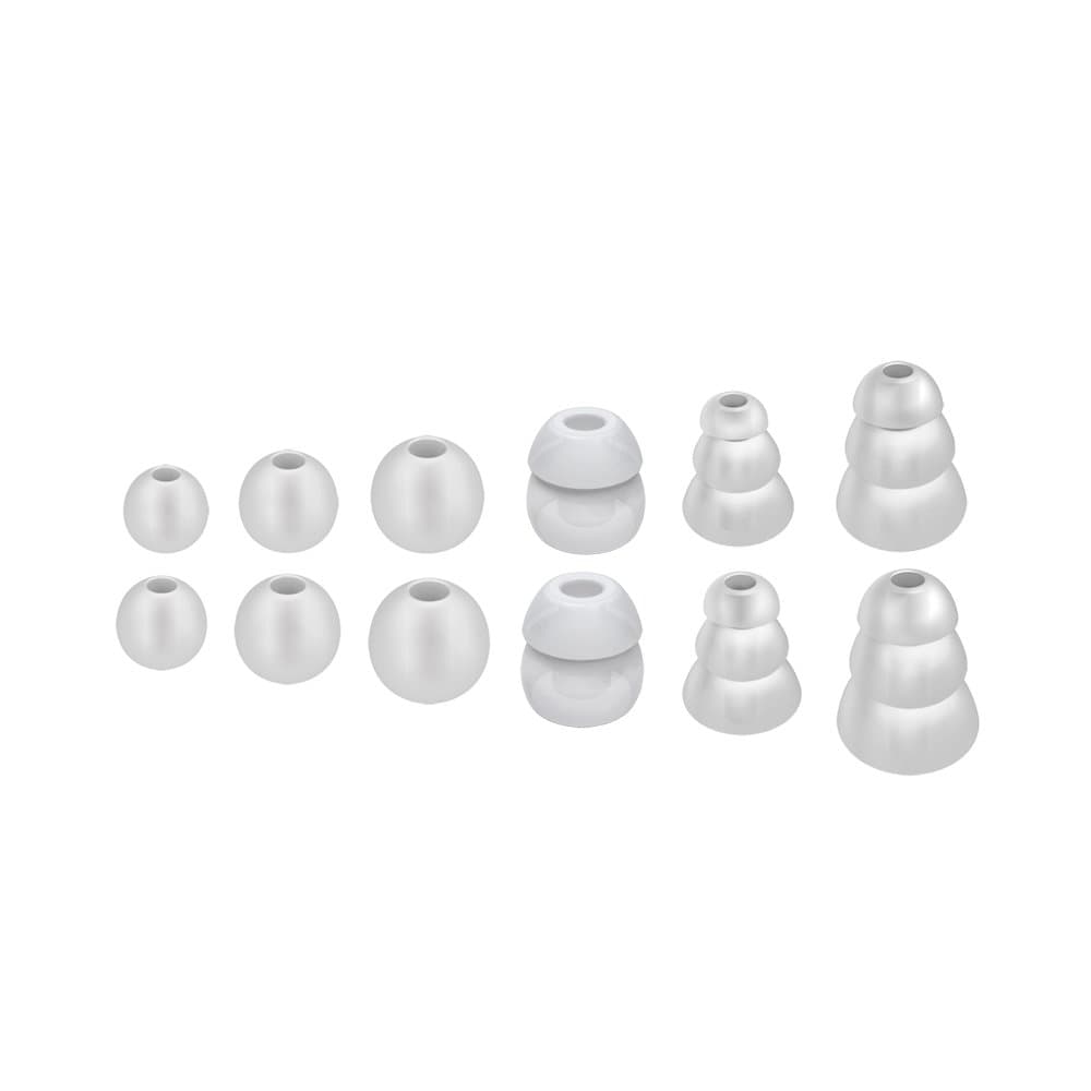 Standard Eartips Ear Tip Combo Set (6 Pairs in Various Sizes, Clear) for M6 / M6 PRO / MX PRO series / Pinnacle P1 / P2 / X1 / X5 / X6 / M9B / M6B and Other Earphones, Earbuds