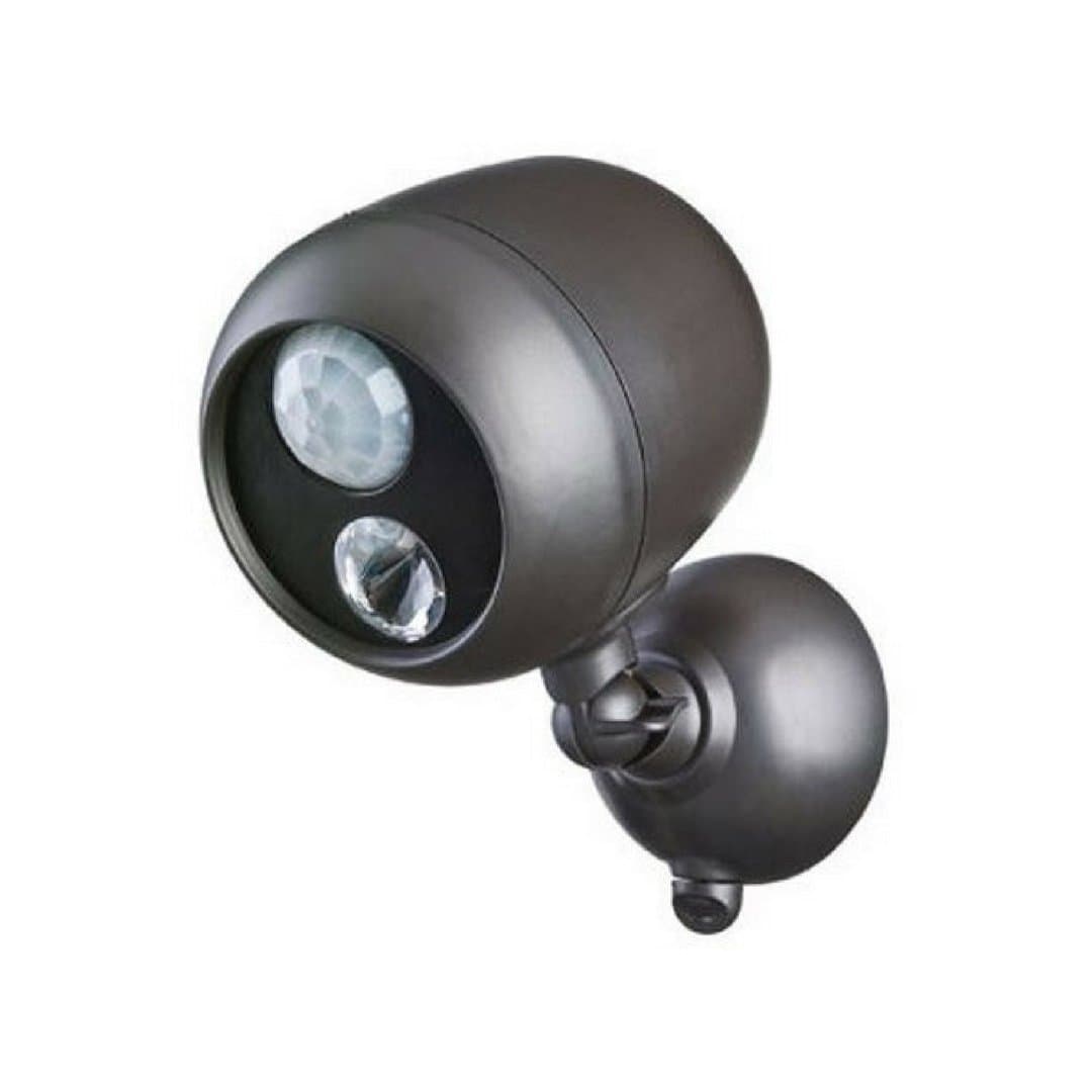 Mr. Beams MB360 Wireless LED Spotlight with Motion Sensor and Photocell - Weatherproof - Battery Operated - 140 Lumens, 2 Watts, Black, Round