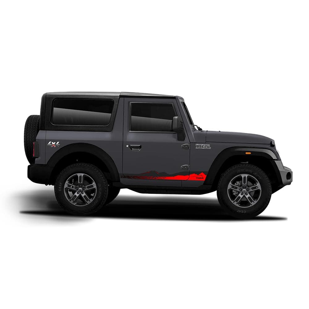 IDE AutoWorks |Explorer Edition Decal Made for Mahindra Thar | Side Decals | Colour - Gravity Gray | Size - 15.5 x 7 cm