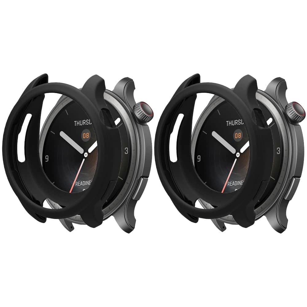 Case [2 Pack] for Amazfit Balance, Flexible TPU Shockproof Scratch Proof Cover Case for Amazfit Balance - Black + Black