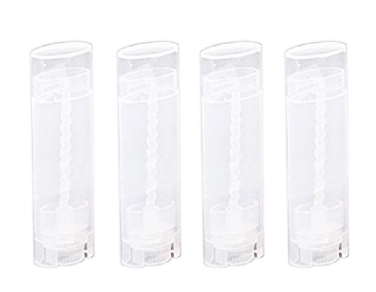 CTKcom 100 Pcs Oval Lip Balm Tubes With Lids,Plastic Deodorant Lip Lipstick Balm Tubes,Empty Plastic Containers 5ml 5Gram,Chapstick Tubes100Pcs (Clear)