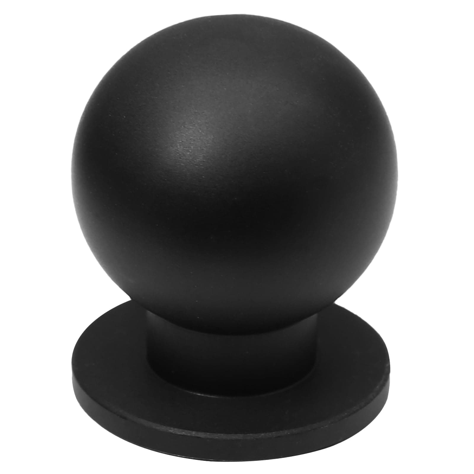 Jiozermi 5 Packs Round Matte Black Knobs, 1 Inch Diameter Aluminium Pulls, Black Drawer Pulls, Ball Knobs for Cabinets Furniture Door, Black