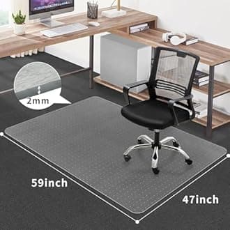 Office Chair Mat for Carpet Floors, Desk Mats 47"X59" for Rolling Desk on Low Pile Carpets, Rectangle Computer Gaming Plastic Floor Mats for Office Chair on Carpet, Flat Without Curling
