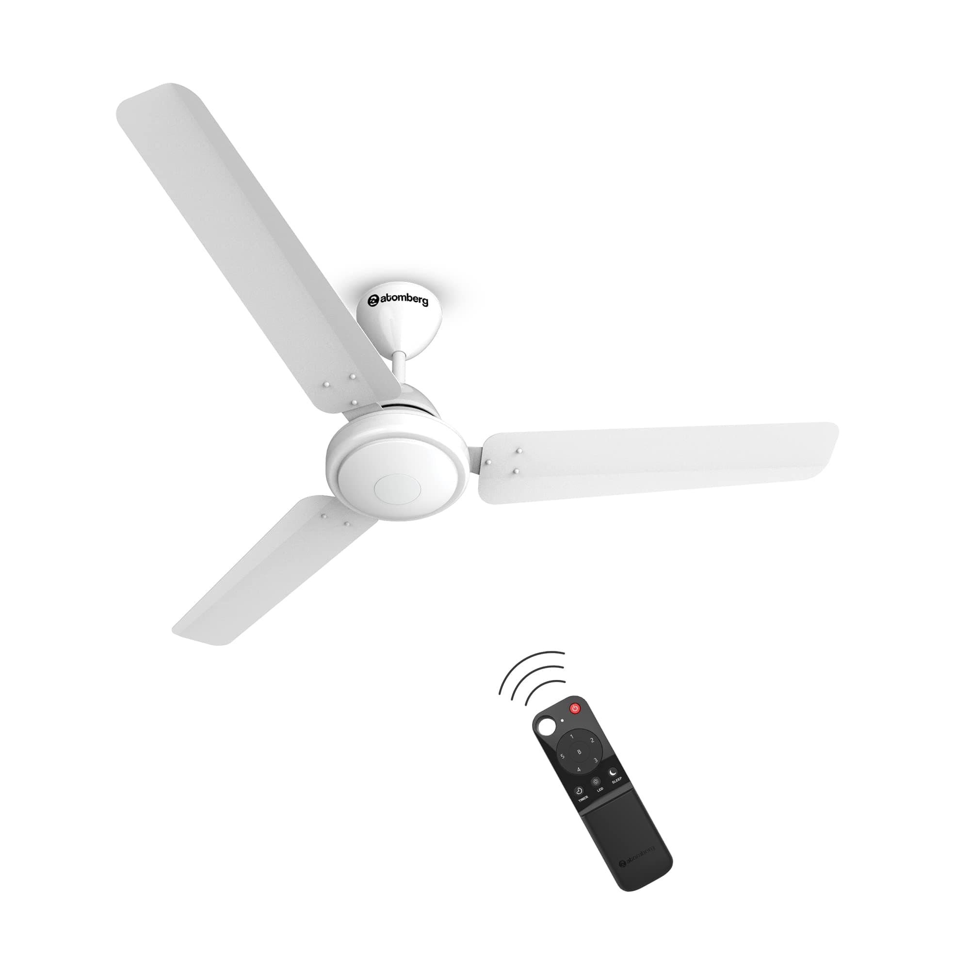 atomberg Efficio 1200mm BLDC Ceiling Fan with Remote Control | BEE 5 star Rated Energy Efficient Ceiling Fan | High Air Delivery with LED Indicators | 3 Year Warranty (Gloss White)